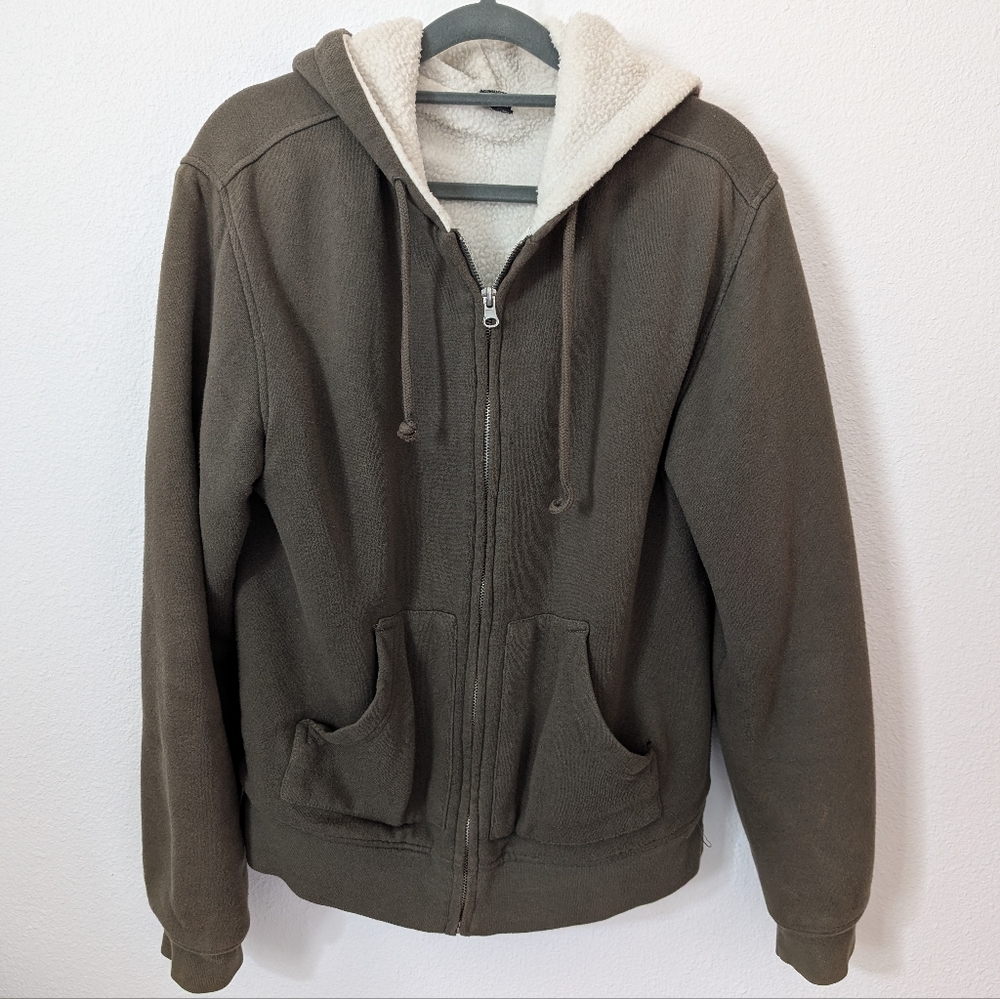 Olive Green Cotton Blend Warm Hooded Sweater Coat